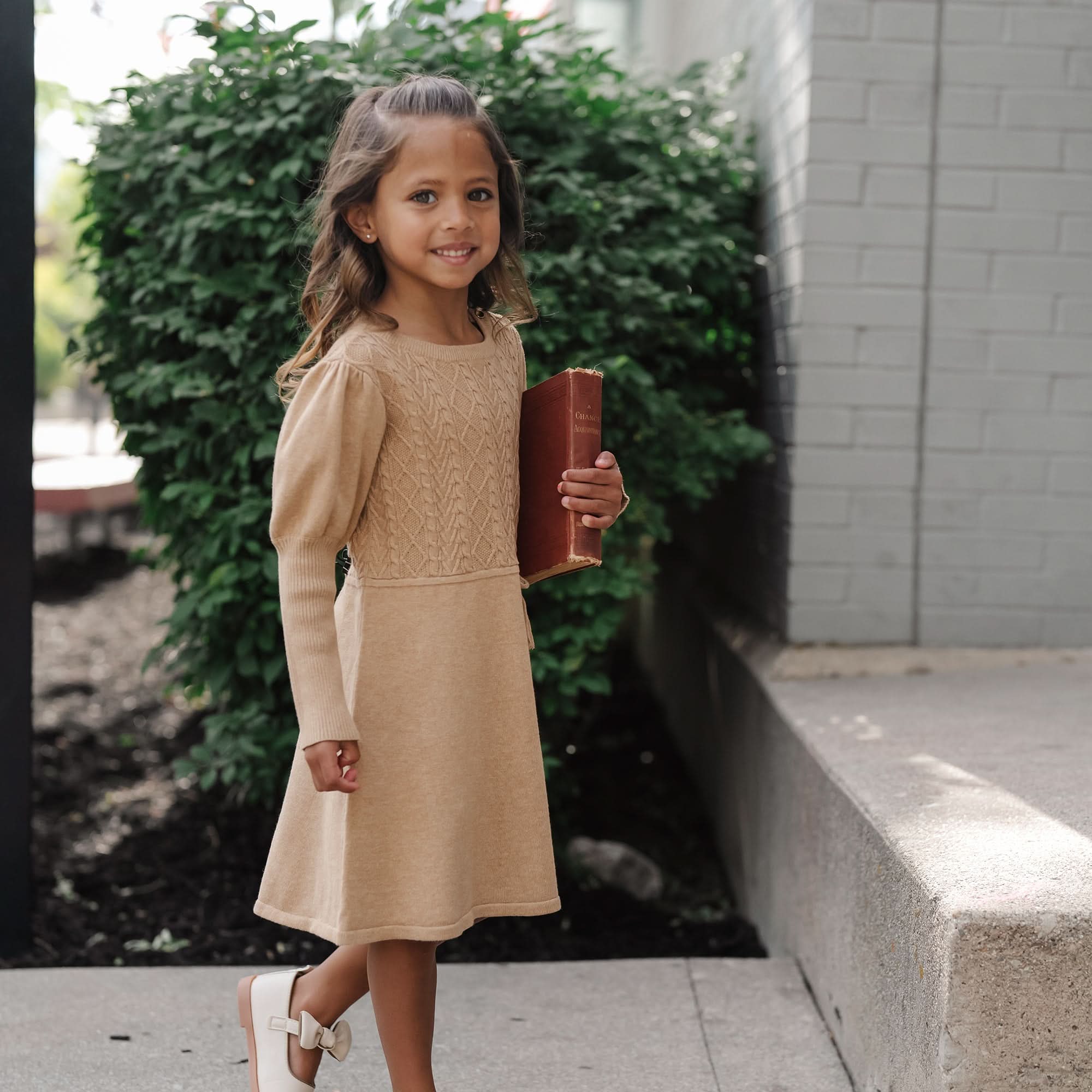 Image of Organic Cable Bodice Sweater Dress